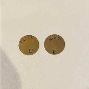 Origami Owl Gold Faith and Grace Medium Locket Plates